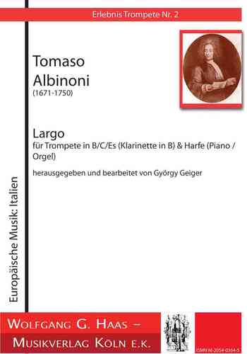 Albinoni,Tomaso 1671-1751, Largo; Trompete in B/C/Es, Harfe/Piano