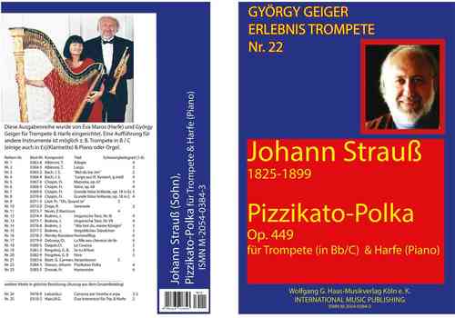 Strauss, Johann 1804-1899; Pizzikatopolka for trumpet in B/C/Es, Harp (Piano)