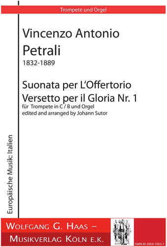 Petrali, Vincenzo Antonio 1832-1889 -Versetto per il Gloria Nr. 1 für Trompeta C / B, Órgano