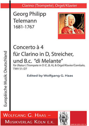 Telemann,Georg Philipp 1681-1767 -Concerto in D-Dur, TWV 51:D7 „di Melante“, Trumpet and Piano