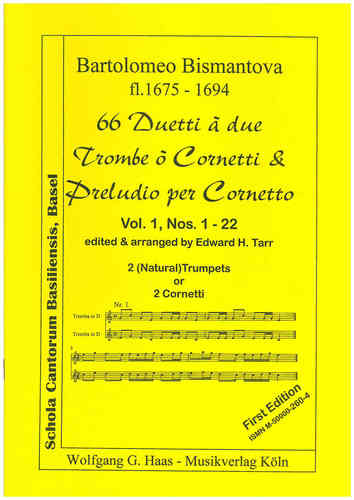 Bismantova, Bartolomeo 1675c-1694 -66 Duetti, à due trombe ò cornetti -Vol.1, Nr. 1 - 22