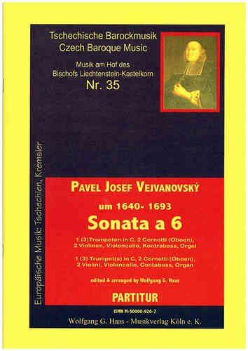 Vejvanovský, Pavel J. 1633c-1693 -Sonata a 6 Trp in C,(2 Cornetti/Ob/Trp),Streicher, B.c.