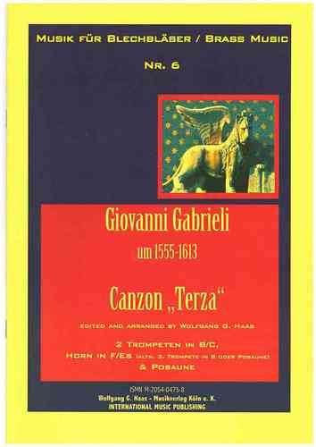 Gabrieli, Giovanni 1558-1613 -Canzon Terza for Brass Quartet: 2 trumpets, 2 trombones