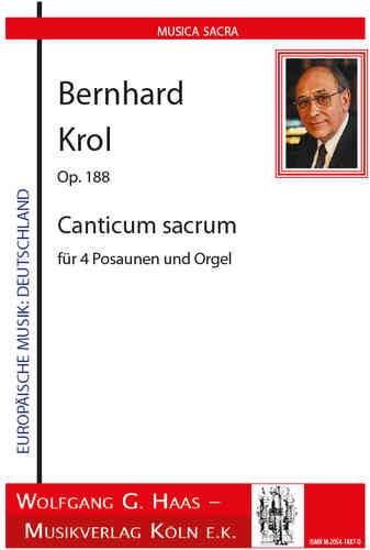 Krol, Bernhard 1920-2013 Cantium sacro Op.188 4 trombones y de órgano