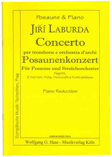 Laburda, Jiri *1931; Concierto para trombón (fagot) y orquesta de cuerdas (reducción)