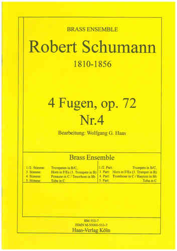 Schumann, Robert 1810-1856; 4 Fugen, op.72,4 Brass Ensemble