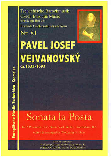 Vejvanovský, Pavel J. 1633c-1693 -Sonata la Posta, Nr. 81; 3 Posaunen, Streicher, B.c.
