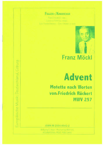 Möckl, Franz 1925-2014; Advent Motette für Frauenchor MWV257