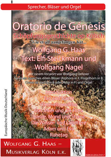 Oratorio de Génesis, historia de la creación en Kölsch, para un hablante, alphorn y órgano, HaasWV73