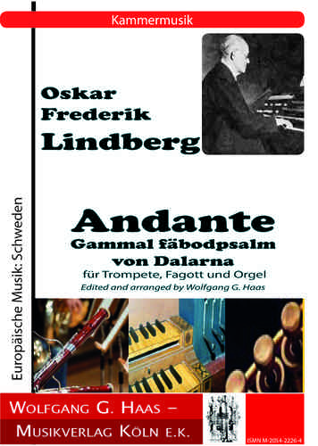 Lindberg, Frederik Oskar; Andante Gammal fäbodpsalm von Dalarna Trompette, Basson, Clavecin (Orgue)