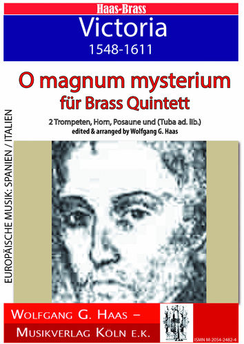 Victoria,Tomás Luis de; O magnum mysterium für Brass Quintett
