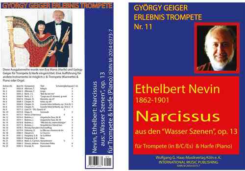 Nevin, Ethelbert 1862-1901; Narcissus aus „Wasser Szenen“, Trompete in B/C/Es, Harfe/Klavier