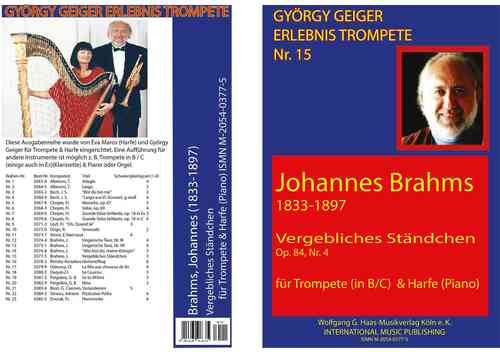 Brahms,Johannes 1833-1897; Vergebliches Ständchen pour trompette en B/C/Es, Harpe (Piano)