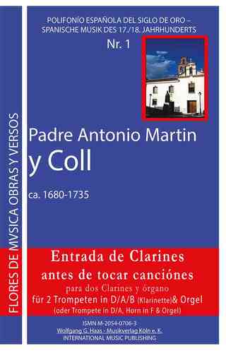 Coll, Padre Antonio Martin y 1680-1735; Entrada de Clarines; Horn,Trompete in D/A/B, B.c.