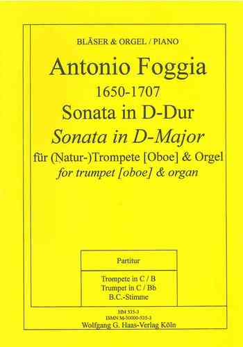 Foggia, Antonio 1650-1707; -Sonata En re mayor para trompeta (oboe), Órgano