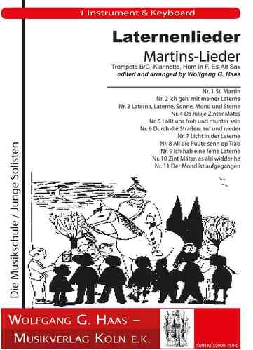 Laternenlieder chansons / Martin pour trompette solo avec (clarinette), piano