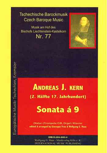 Kern, Andreas, 17ème siècle. Sonata à 9 pour (naturel) Trompette, Piano / Réduction d'organes