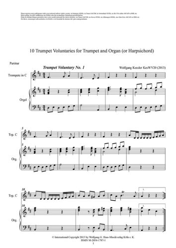 Kessler,Wolfgang *1945-2017; 10 Trumpet voluntaries KesWV20 pour trompette et orgue