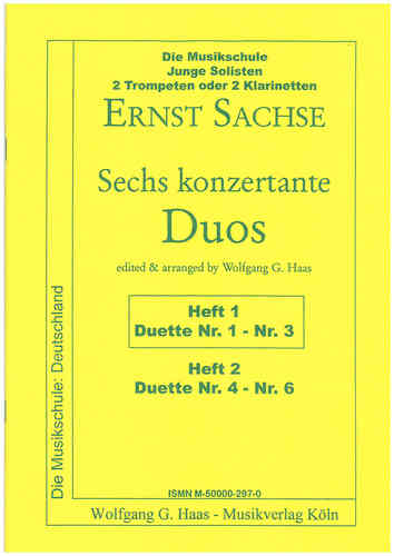 Sachse, Ernst 19.Jahrh; (Concert-) Duets (6) Booklet for 1 Nos. 1-3 / 2 Trumpets, (grade 2-3)