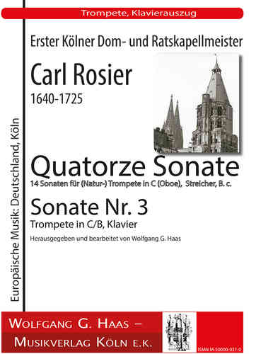 Rosier, Carl 1640-1725 -Sonata N ° 3 pour (naturel) trompette (hautbois), orgue / piano