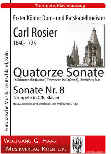 Rosier, Carl 1640-1725 -Sonata N ° 8 pour (naturel) trompette (hautbois), orgue / piano