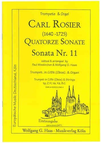 Rosier, Carl 1640-1725 -Sonata N ° 11 pour (naturel) trompette (hautbois), orgue / piano