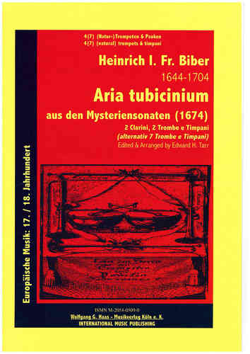 Biber, Heinrich I. Fr. 1644-1704; Mysteriensonaten, Aria tubicinium für 2 clarini, 2 trombe, timpani