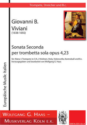 Viviani,Giovanni B.1638-1692 -Sonata Seconda per trombetta sola C-Dur für (Nat-)Trp C/A, Cuerdas