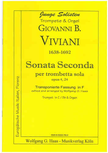 Viviani,Giovanni B. 1638-1692 -Sonata Seconda per trombetta sola et organo, (transp. Fass. F-Dur)
