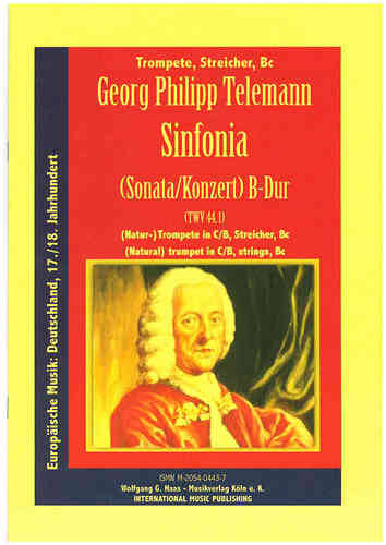 Telemann, G.Ph. 1681-1767;-Sinfonia (Sonata concert) Trompete, Strings, Bc TWV 44:1, in B-Dur