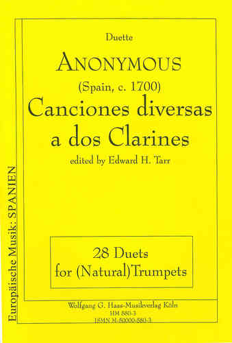 Anonym, Spanien, 17. Jahrhundert, -28 Canciones diversas a dos Clarines