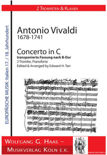 Vivaldi, Antonio 1678-1741 -Concerto In Do per 2 Trombe trasposto versione Si bemolle