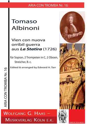 Albinoni, Tomaso 1671-1751 air de La Statira, soprano, deux (NAT) trompettes en C, 2 hautbois, corde
