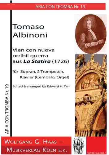 Albinoni, Tomaso 1671-1751 aria de La Statira "Vien con nuova" Soprano, 2 (Nat) Trompeta, Piano