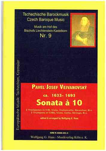 Vejvanovsky, Pavel Joseph 1633c-1693 Sonata a 10 2 tromba Ut / Si, archi
