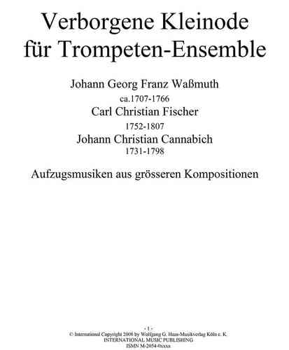 Aufzugsmusiken aus grösseren Kompositionen Wassmuth/Fischer/Cannabich; verborgene Kleinode