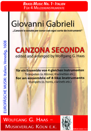 Gabrieli, Giovanni 1558-1613 -Canzona Seconda per Quartetto Brass: 4 tromba