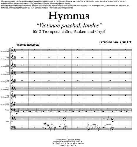 Krol, Bernhard 1920 - 2013; Hymnus „Victimae paschali laudes“ op.176