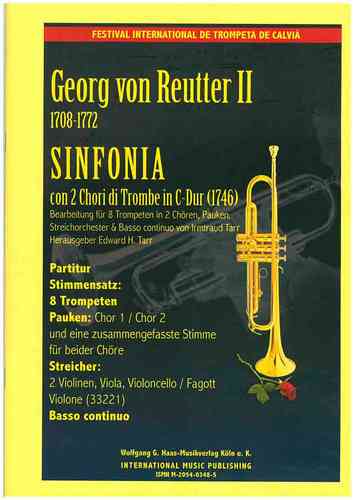 Reutter,Georg von II. 1708-1772  -Sinfonia con 2 Chori di 4 Trombe und Timpani, Streicher, B.c.