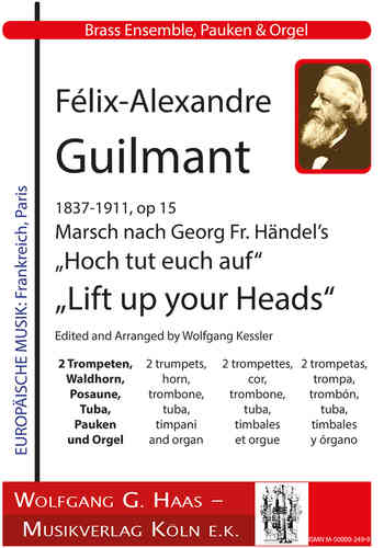 Guilmant, Félix-Alexandre/ Marsch nach Georg Fr. Händels "Hoch tut euch auf", Brass Quintett, Orgel