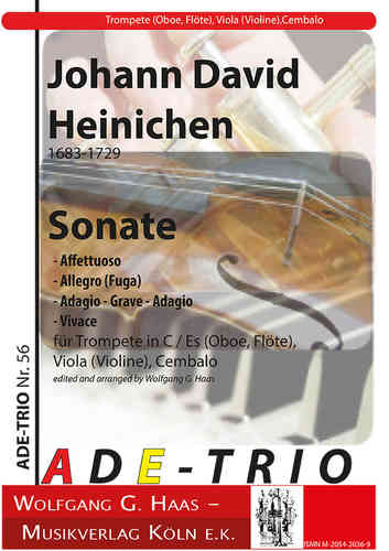 Heinichen, Johann David 1683-1729  -Sonate pour trompette (flûte / hautbois), alto (violon), clavec.