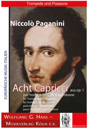 Paganini, Niccolo 1782 -1840 8 Los caprichos de Op. 1 para trompeta en B / C y trombón