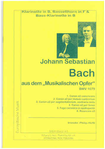 Bach,Johann Sebastian; "Sechs Trios aus dem  „Musikalisches Opfer“ BWV107