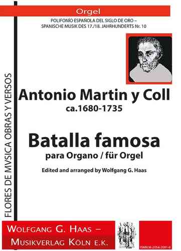 Coll, Padre Antonio Martin y 1680-1735 Batalla famosa para órgano