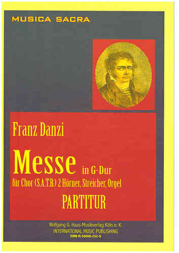 Danzi, Franz; Mass in G Major, for Choir (S.A.T.B.), strings, organ, SCORE