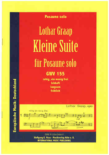 Graap, Lothar *1933 Little Suite para trombón. GWV155 solo de trombón