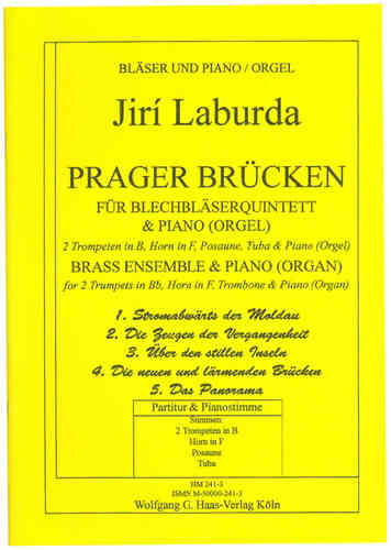 Laburda, Jiří 1931- Praga ponti, Brass Quintet Piano (Organ) LabWV 112