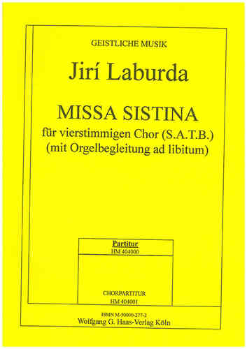 Laburda,Jiří *1931 - Missa sistina - LabWV 179 Gemischer Chor (S.A.T.B) mit Orgel ad lib.