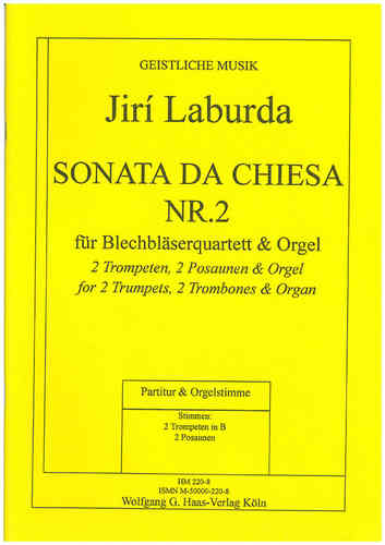 Laburda, Jirí; Sonata da Chiesa Nr. 2;  2 trompeta, 2 trombones, Órgano LabWV147