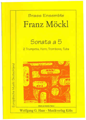 Möckl, Franz 1925-2014 Sonata a 5 for Brass Quintet, MWV220